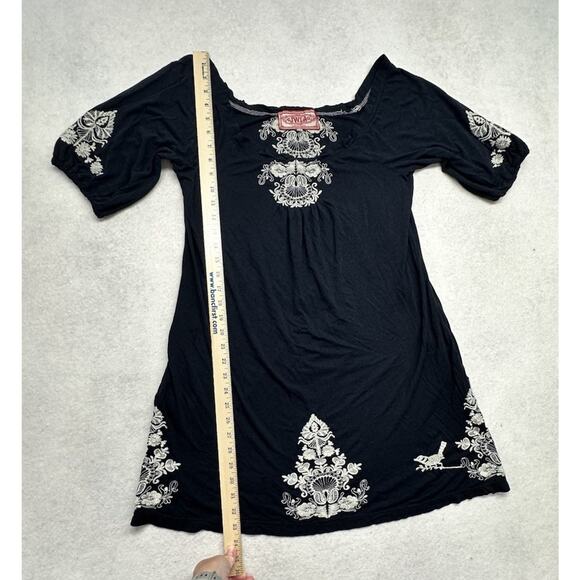 Johnny Was Dress Womens XS Black Floral Embroidered Off Shoulder - Picture 5 of 10
